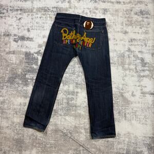 Authentic Bape 2000’s Rainbow Champion Logo Jeans 32